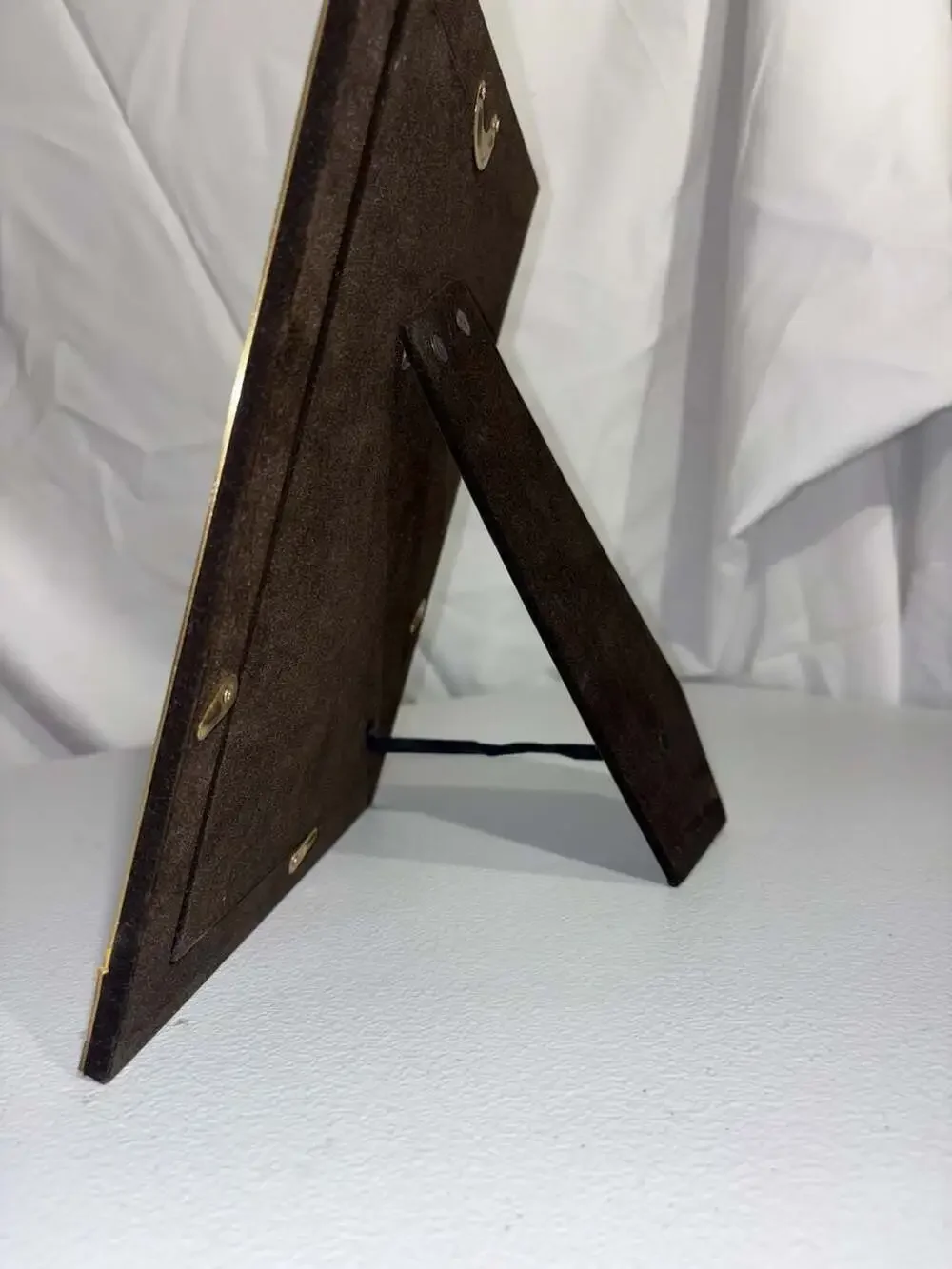 Vintage Solid Brass Hand Polished & Lacquer Coated Art Deco Geometric 8x10 Photo